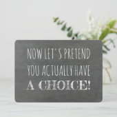 Tun wir so, als hätten Sie eine auserwählte, lusti Einladung (Stehend Vorderseite)