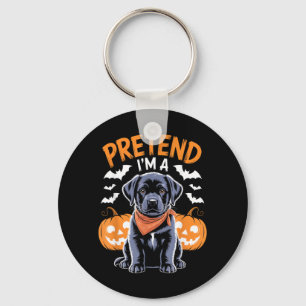 Tun wir so als ob ein schwarzer Labrador Halloween Schlüsselanhänger