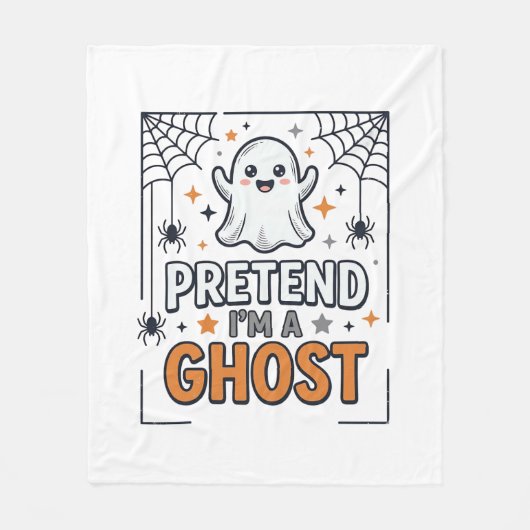 Tun wir so als ob ich ein süßer Halloween-Geist bi Fleecedecke (Vorderseite)