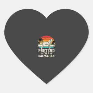 Tun wir so, als wäre ich ein Dalmatiner Retro-Hund Herz-Aufkleber