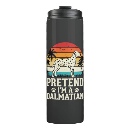 Tun wir so, als wäre ich ein Dalmatiner Retro-Hund Thermosbecher (Vorderseite)