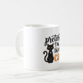 Tun wir so, als wäre ich ein schwarzes Halloween-K Kaffeetasse (Vorderseite Links)