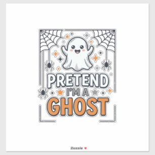 Tun wir so als wäre ich ein süßer Halloween-Geist Aufkleber