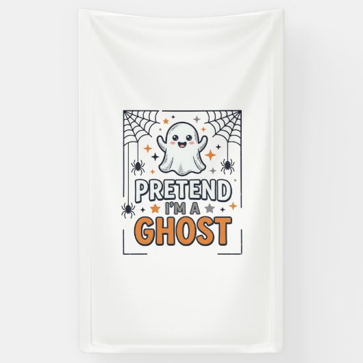 Tun wir so als wäre ich ein süßer Halloween-Geist Banner (Vertikal)