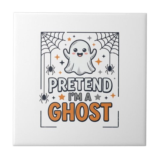 Tun wir so als wäre ich ein süßer Halloween-Geist Fliese (Vorderseite)