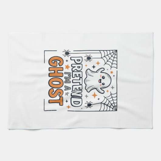 Tun wir so als wäre ich ein süßer Halloween-Geist Geschirrtuch (Horizontal)