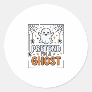 Tun wir so als wäre ich ein süßer Halloween-Geist Runder Aufkleber