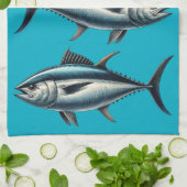 Tuna Fish Blue Teetuch Geschirrtuch (Gefaltet)