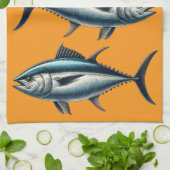 Tuna Fish Orange Teetuch Geschirrtuch (Gefaltet)