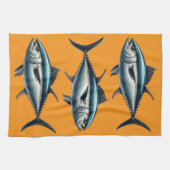 Tuna Fish Orange Teetuch Geschirrtuch (Horizontal)