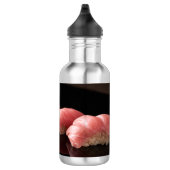 Tuna sushi served on a black lacquer plate edelstahlflasche (Rechts)