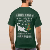 Tuna & Xmas – Pixel Cat Ugly Christmas  T-Shirt (Rückseite)