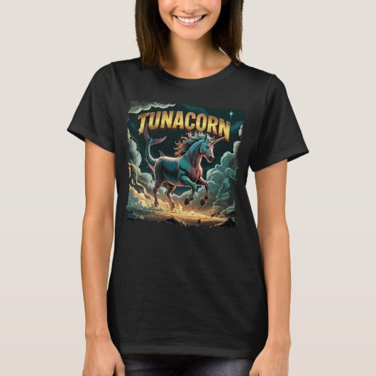 Tunacorn Illustration Combo Kreatur Funny T-Shirt (Vorderseite)