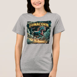 Tunacorn Illustration Combo Kreatur Funny Tri-Blend Shirt
