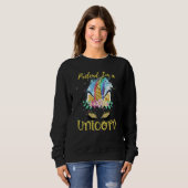 Tünche ich bin ein Einhorn Kostüm Regenbogen Glitz Sweatshirt (Vorne ganz)