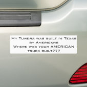 Tundra hergestellt in Amerika Autoaufkleber (Auf Auto)