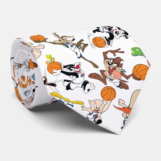 TUNE SQUAD™ Spieler-Toss-Muster Krawatte (Gerollt)