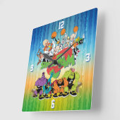 TUNE SQUAD™ versus Monstars Quadratische Wanduhr (Winkel)