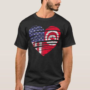 Tunesien American Grown Heart USA Patriot Heritage T-Shirt