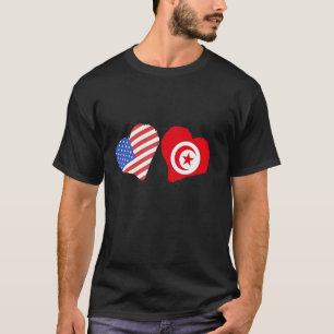 Tunesien Amerika USA Herz Tunesischer Stolz Tunesi T-Shirt