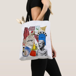 Tunesien Collage Sticker Design | Tunesische Kultu Tasche