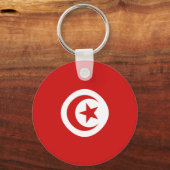Tunesien Fisheye Flag Schlüsselanhänger (Vorderseite)