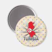 Tunesien Flag Map 2.0 Magnet (Vorderseite/Rückseite)