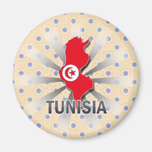 Tunesien Flag Map 2.0 Magnet (Vorne)
