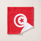 Tunesien-Flagge Badhandtuch Set (Waschlappen)