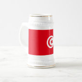 Tunesien-Flagge Bierglas (Vorderseite Links)