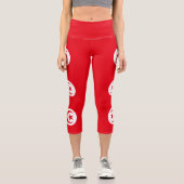 Tunesien-Flagge Capri Leggings (Vorderseite)
