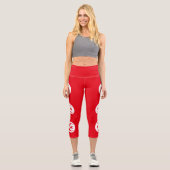 Tunesien-Flagge Capri Leggings (Vorderseite)