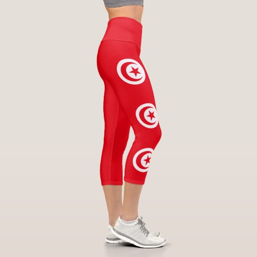 Tunesien-Flagge Capri Leggings (Rechts)