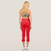 Tunesien-Flagge Capri Leggings (Rückseite)