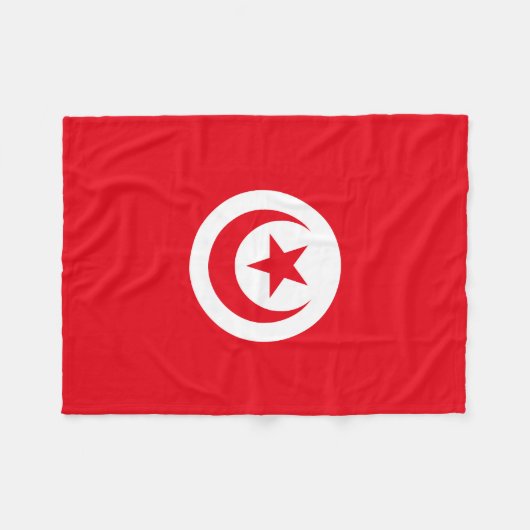 Tunesien-Flagge Fleecedecke (Vorderseite (Horizontal))