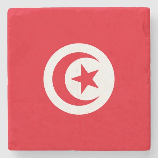 Tunesien-Flagge Steinuntersetzer (Vorderseite)