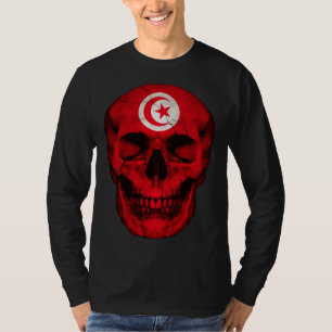 Tunesien-Flagge Totenkopf Tunesische Wurzeln Stolz T-Shirt
