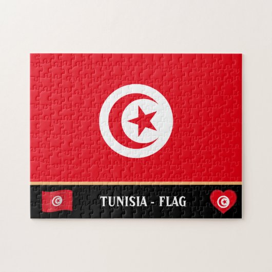 Tunesien - Flagge und Tunesien Puzzle (Horizontal)