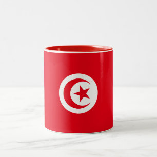 Tunesien-Flagge Zweifarbige Tasse