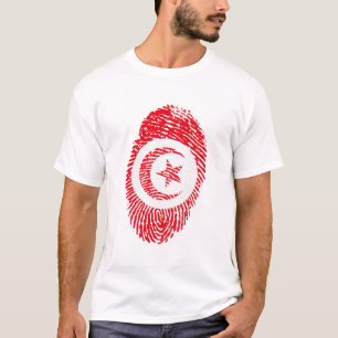 Tunesien Flaggen Fingerprint Land Prix T-Shirt