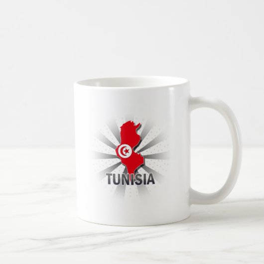 Tunesien-Flaggen-Karte 2,0 Kaffeetasse (Rechts)
