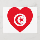 Tunesien Flaggenherz Postkarte (Vorderseite)