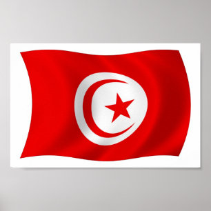Tunesien Flaggenplakatdruck Poster