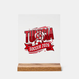 Tunesien Fußball 2026 Fußball Fett Land Typografie Acrylschild
