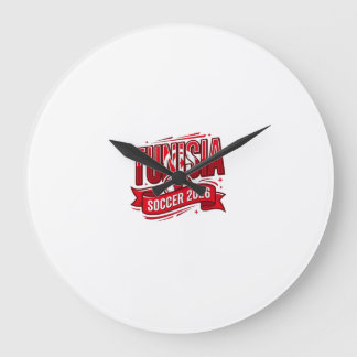 Tunesien Fußball 2026 Fußball Fett Land Typografie Große Wanduhr