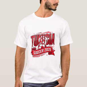 Tunesien Fußball 2026 Fußball Fett Land Typografie T-Shirt