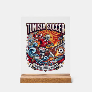 Tunesien Fußball Skelett Stürmer Nationen Premium  Acrylschild
