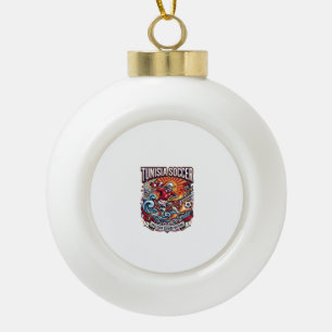Tunesien Fußball Skelett Stürmer Nationen Premium Keramik Kugel-Ornament