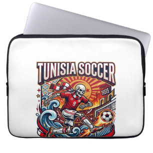 Tunesien Fußball Skelett Stürmer Nationen Premium  Laptopschutzhülle