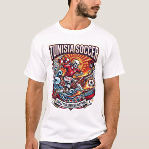 Tunesien Fußball Skelett Stürmer Nationen Premium  T-Shirt